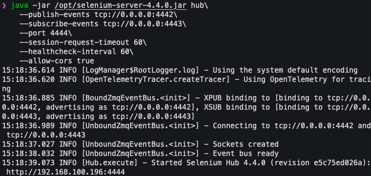 start-selenium-hub